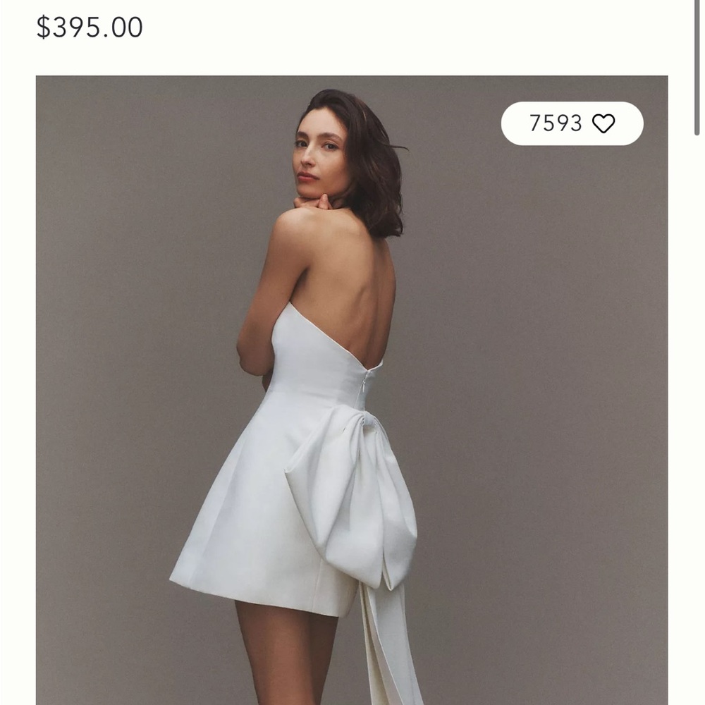 Sachin + Babi White Strapless Bow Dress